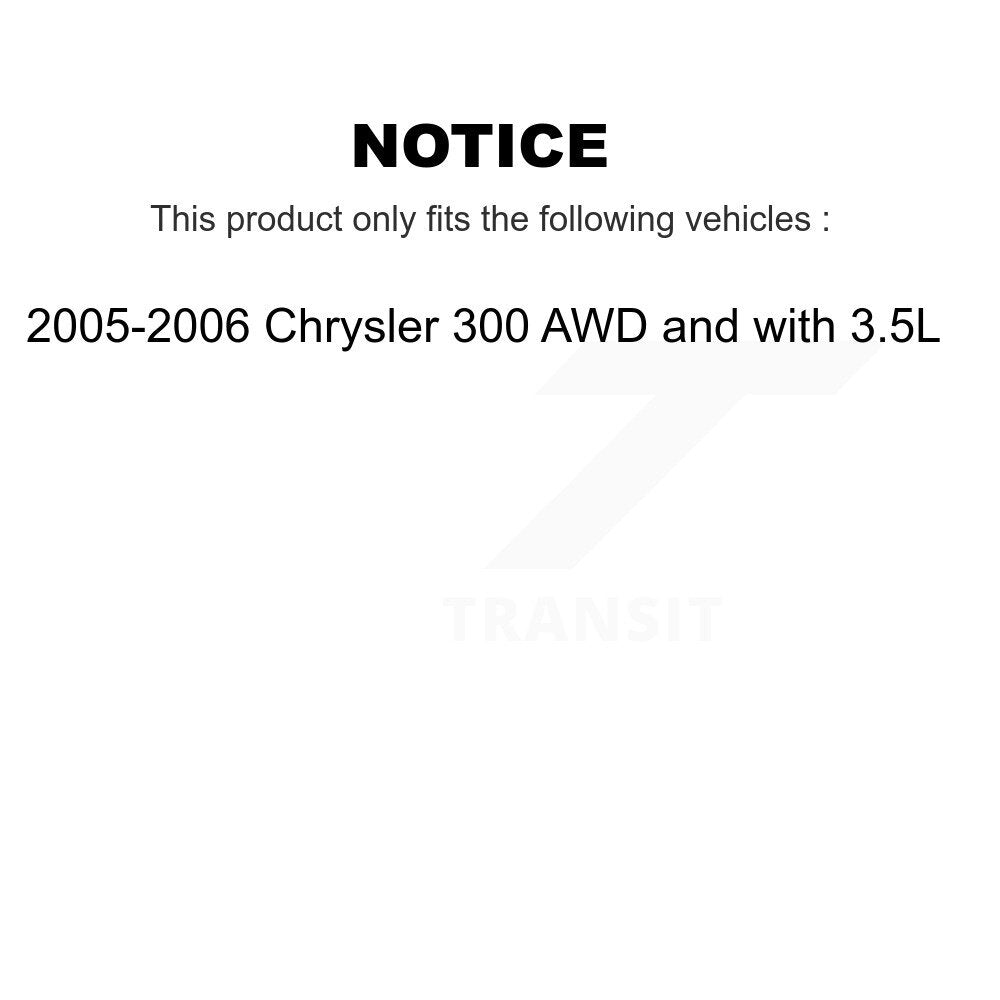 Hub Bearing Coated Disc Brake Rotor & Pad Front Rear Kit (10Pc) For Chrysler 300