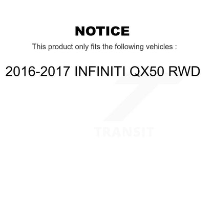 Hub Bearing Coated Brake Rotor & Pad Front Rear Kit (10Pc) For INFINITI QX50 RWD
