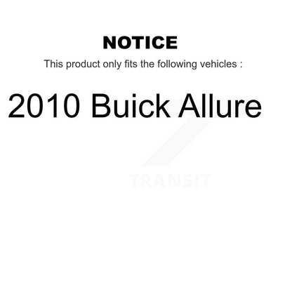 Hub Bearing Coated Brake Rotor & Pad Front Rear Kit (10Pc) For 2010 Buick Allure