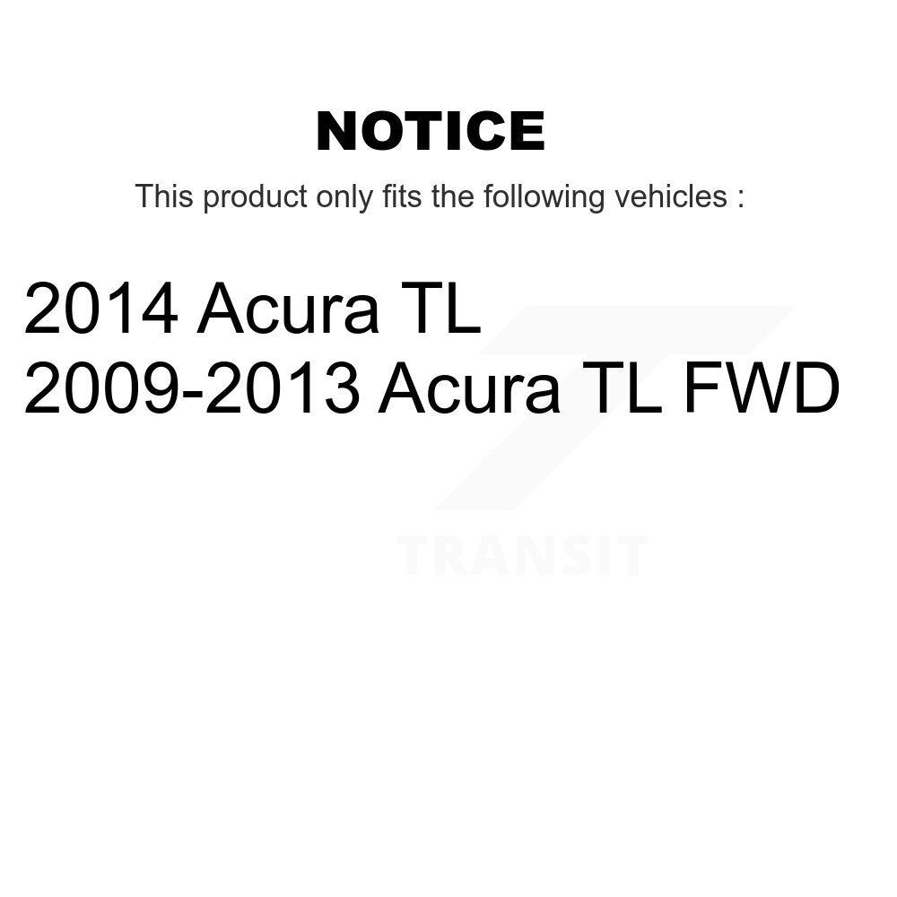 Hub Bearing Coated Disc Brake Rotors And Pads Front Rear Kit (10Pc) For Acura TL