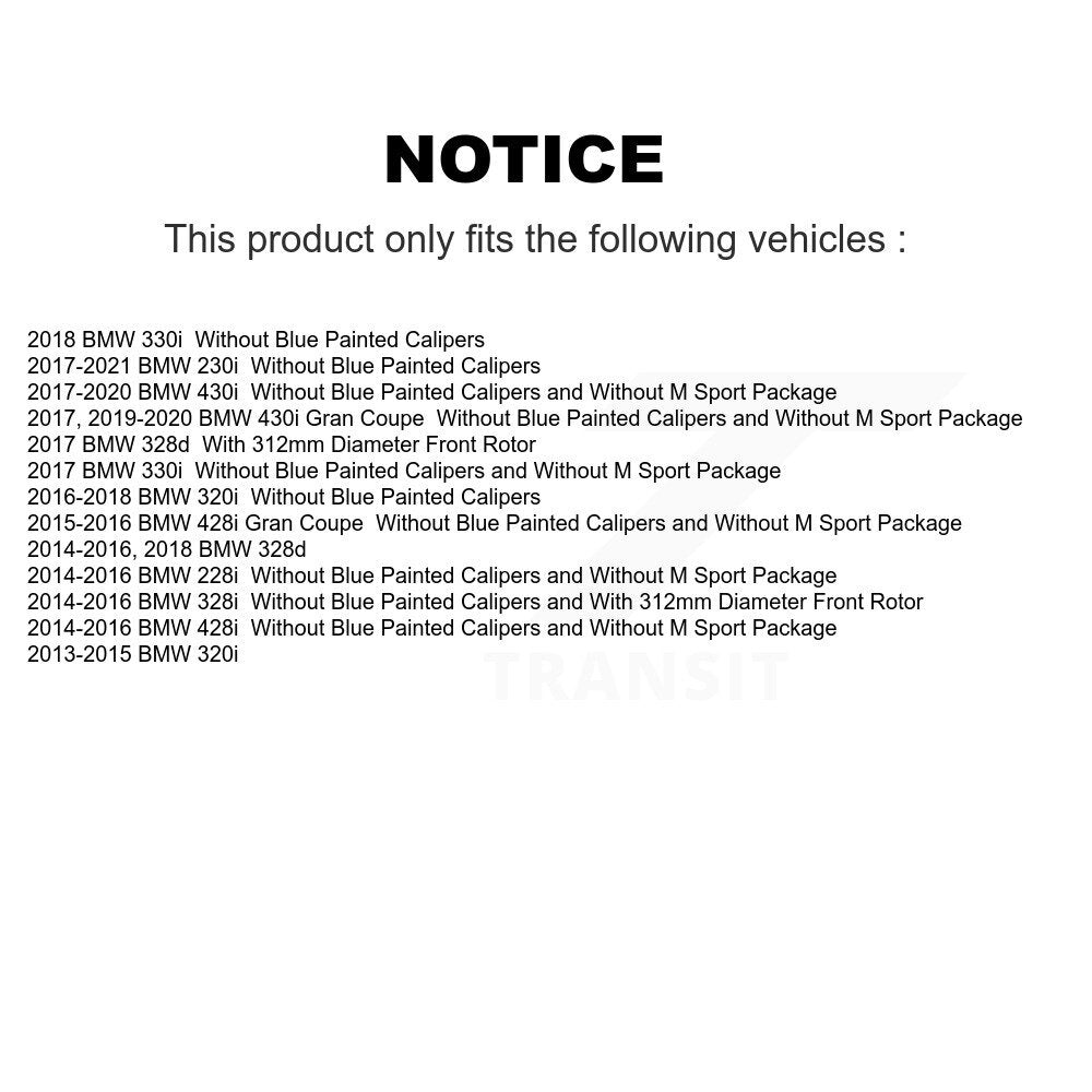 Hub Bearing Drilled Slot Brake Rotor & Pad Front Kit For BMW 328i 320i 228i 428i