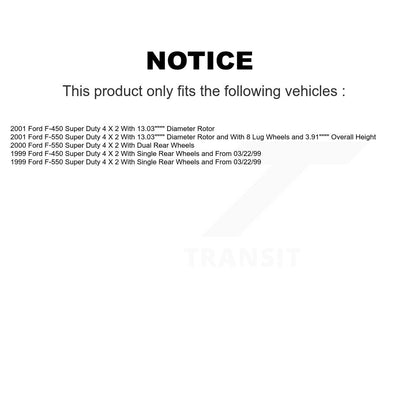 Hub Bearing Coat Brake Rotor Pad Front Kit For Ford F-450 Super Duty F-550 4 X 2