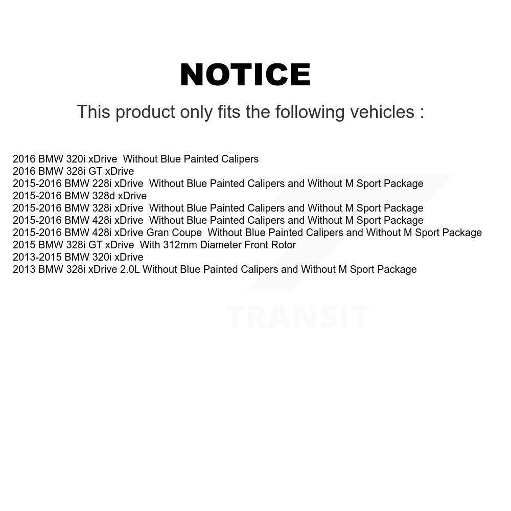 Hub Bearing Coat Brake Rotor Pad Front Kit For BMW 328i xDrive 320i 228i 428i GT
