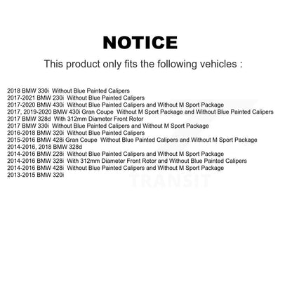 Hub Bearing Coat Brake Rotor Pad Front Kit For BMW 328i 320i 228i 428i 230i Gran