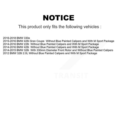 Hub Bearing Assembly Coated Disc Brake Rotor And Pad Front Kit For BMW 328i 330e
