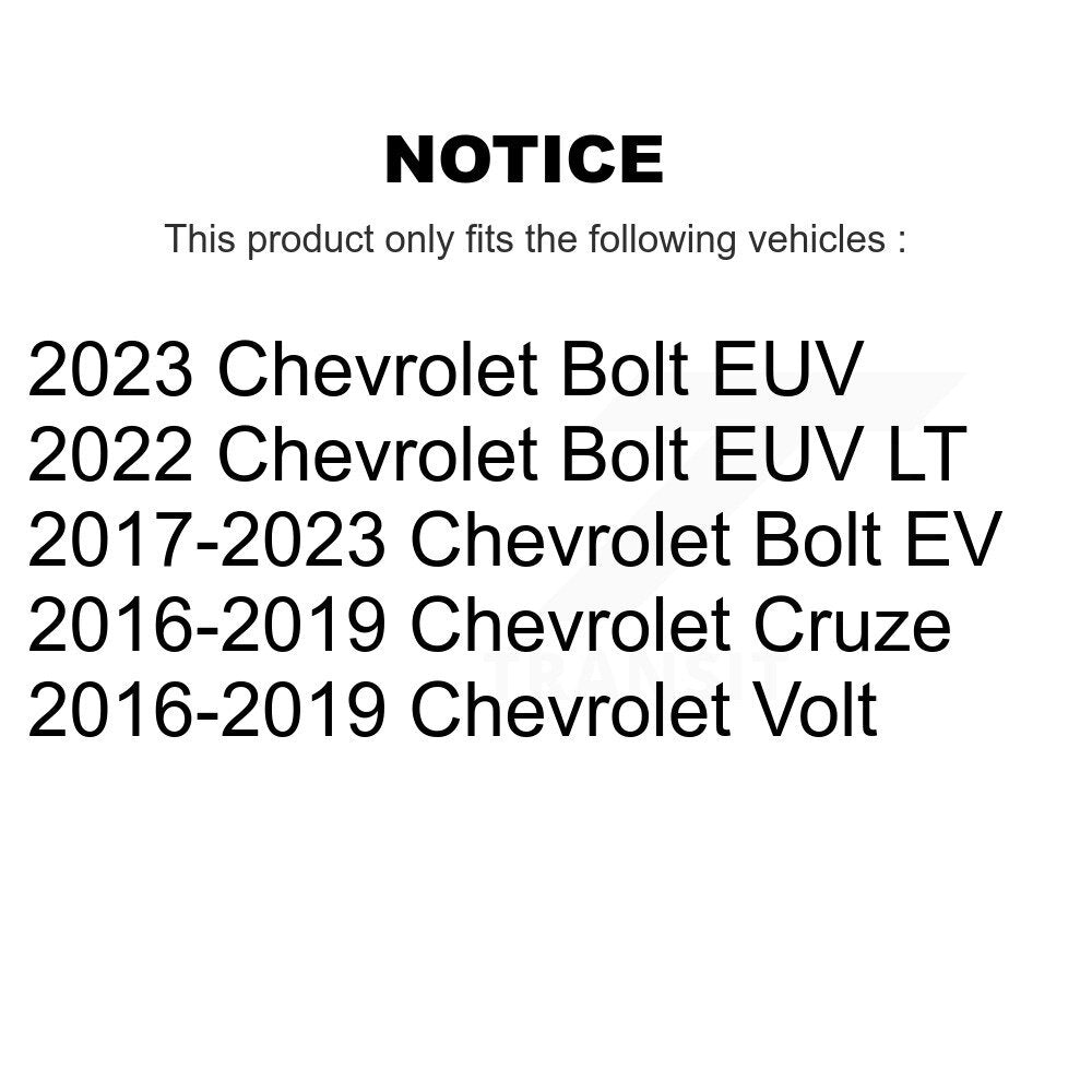 Hub Bearing Coated Brake Rotor & Pads Front Kit For Chevrolet Cruze Volt Bolt EV