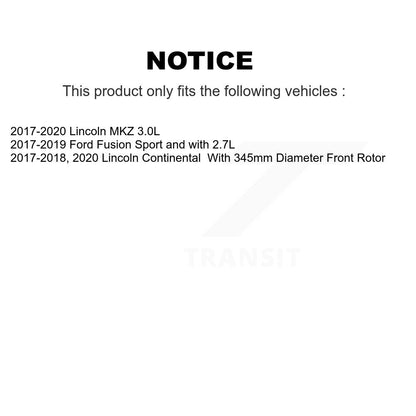 Hub Bearing Brake Rotor & Pads Front Kit For Ford Fusion Lincoln MKZ Continental