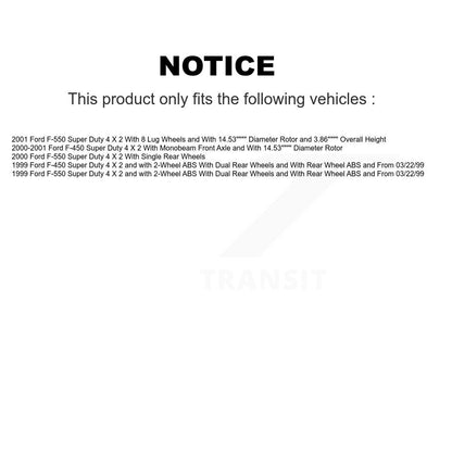 Hub Bearing Assembly Brake Rotor & Pad Front Kit For Ford F-550 Super Duty F-450