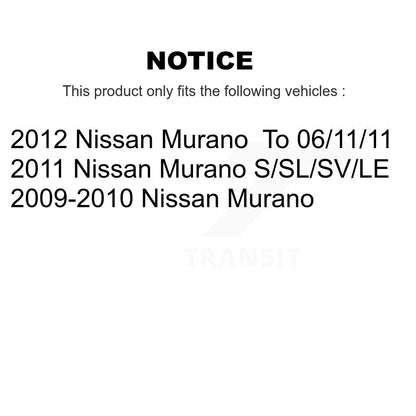 Hub Bearing Assembly Disc Brake Rotors And Pads Front Kit For Nissan Murano