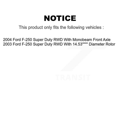 Hub Bearing Assembly Brake Rotor And Pad Front Kit For Ford F-250 Super Duty RWD