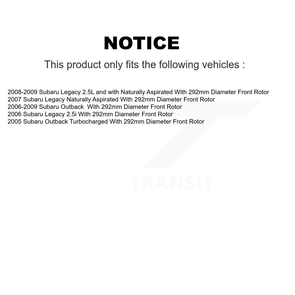 Hub Bearing Disc Brake Rotor Pad Front Rear Kit (10Pc) For Subaru Outback Legacy