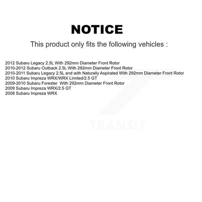 Hub Bearing Coat Brake Rotor Pad Front Rear Kit (10Pc) For Subaru Outback Legacy