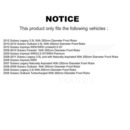Hub Bearing Brake Rotor Pad Front Kit For Subaru Outback Impreza Legacy Forester