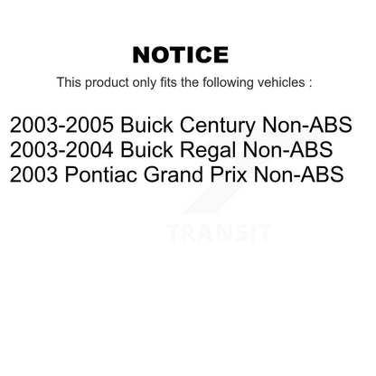 Hub Bearing Brake Rotor Pads Front Rear Kit (10Pc) For Buick Century Regal Grand