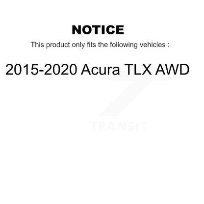 Hub Bearing Brake Rotor & Pads Front Rear Kit (10Pc) For 2015-2020 Acura TLX AWD