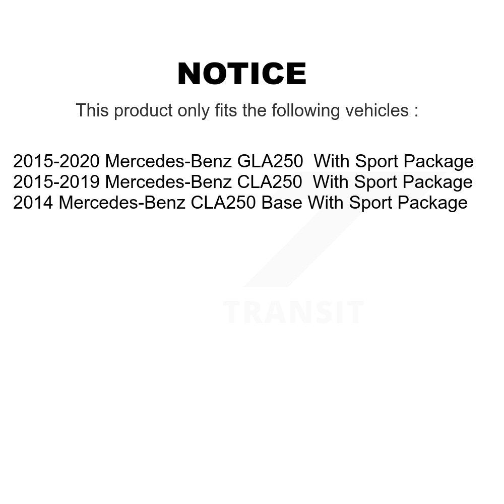 Wheel Bearing Coated Brake Rotor & Pad Front Kit For Mercedes-Benz GLA250 CLA250