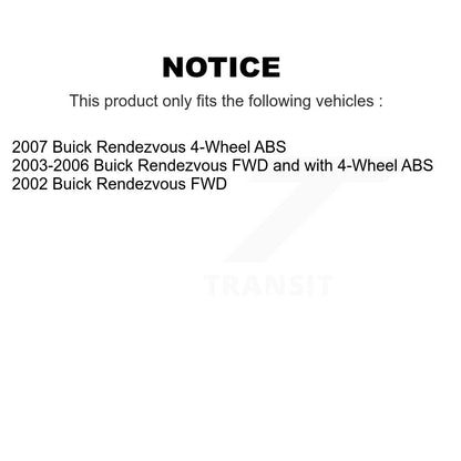Hub Bearing Disc Brake Rotor And Pads Front Rear Kit (10Pc) For Buick Rendezvous