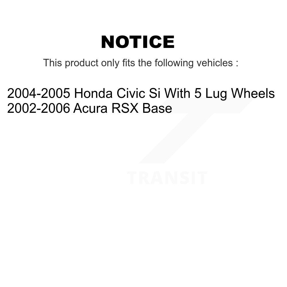 Wheel Bearing Drilled Slot Brake Rotor & Pad Front Kit For Honda Civic Acura RSX