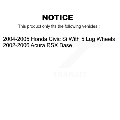 Wheel Bearing Drilled Slot Brake Rotor & Pad Front Kit For Honda Civic Acura RSX