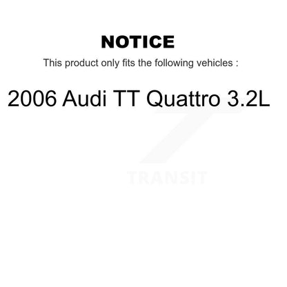 Wheel Bearing Disc Brake Rotors And Pads Front Kit For 2006 Audi TT Quattro 3.2L