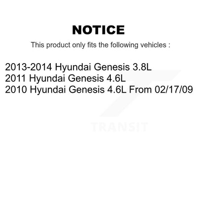 Hub Bearing Coated Brake Rotor And Pad Front Rear Kit (10Pc) For Hyundai Genesis