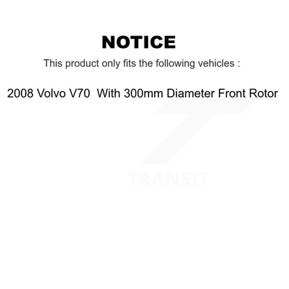 Hub Bearing Assembly Coated Drilled Slot Brake Rotor Pad Front Kit For Volvo V70