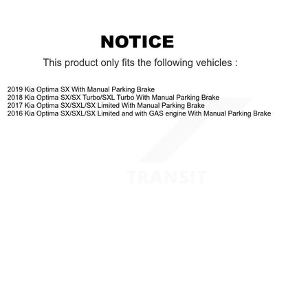 Hub Bearing Coated Disc Brake Rotor And Pad Front Rear Kit (10Pc) For Kia Optima