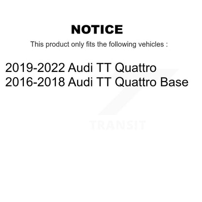 Hub Bearing Disc Brake Rotors And Pads Front Rear Kit (10Pc) For Audi TT Quattro