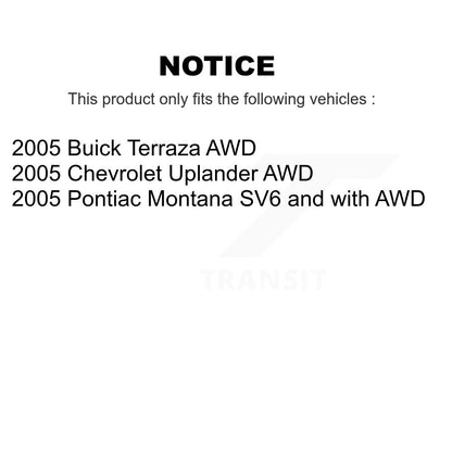 Hub Bearing Brake Rotor Pads Front Rear Kit (10Pc) For Pontiac Montana Chevrolet