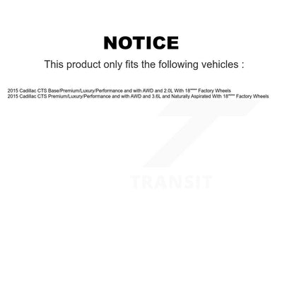 Hub Bearing Coated Disc Brake Rotor & Pad Front Rear Kit (10Pc) For Cadillac CTS