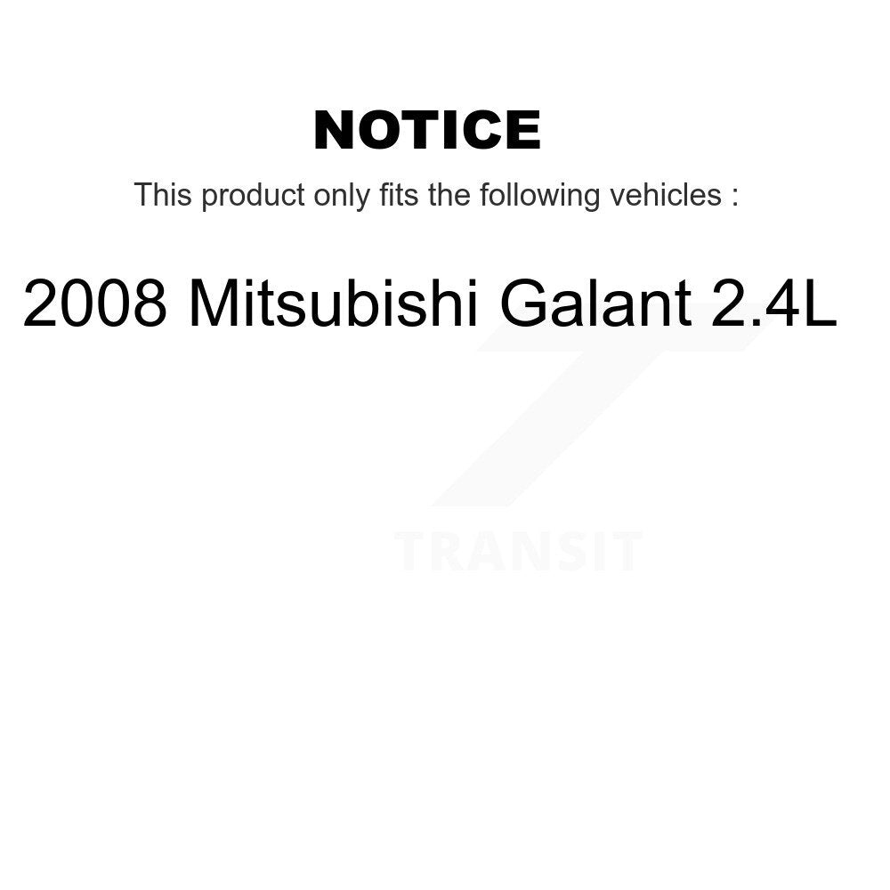 Hub Bearing Assembly Brake Rotor & Pad Front Kit For 2008 Mitsubishi Galant 2.4L