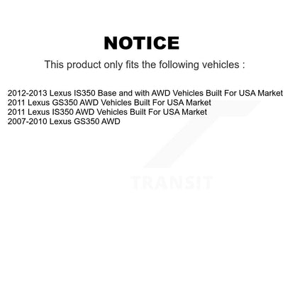 Hub Bearing Disc Brake Rotor And Pad Front Rear Kit (10Pc) For Lexus GS350 IS350
