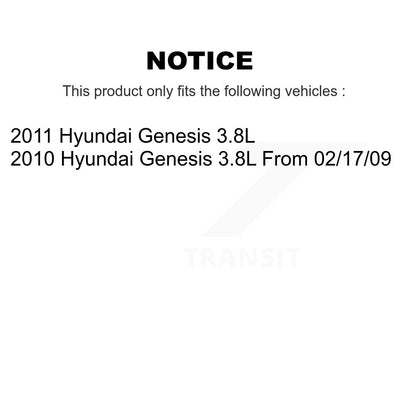 Hub Bearing Coat Brake Rotor Pads Front Rear Kit (10Pc) For Hyundai Genesis 3.8L