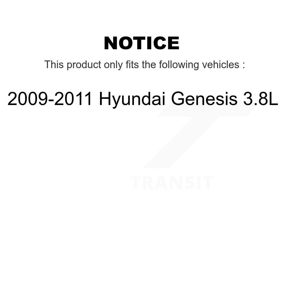 Hub Bearing Coated Brake Rotor Pads Front Kit For 2009-2011 Hyundai Genesis 3.8L