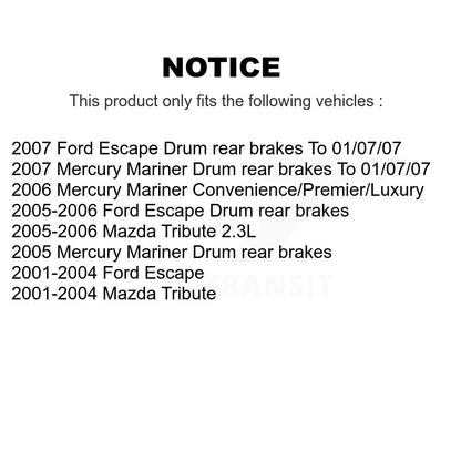 Bearing Brake Rotor Pad Shoe Front Rear Kit (10Pc) For Ford Escape Mazda Tribute