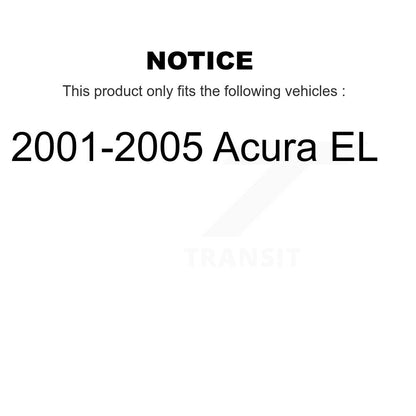 Hub Bearing Disc Brake Rotor & Pads Front Rear Kit (10Pc) For 2001-2005 Acura EL