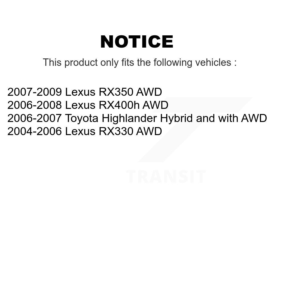 Hub Bearing Brake Rotor & Pad Front Rear Kit (10Pc) For Lexus RX350 RX330 Toyota