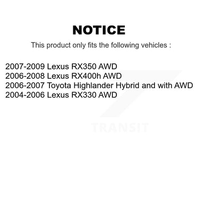 Hub Bearing Brake Rotor & Pad Front Rear Kit (10Pc) For Lexus RX350 RX330 Toyota