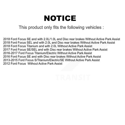 Hub Bearing Coated Disc Brake Rotor And Pad Front Rear Kit (10Pc) For Ford Focus