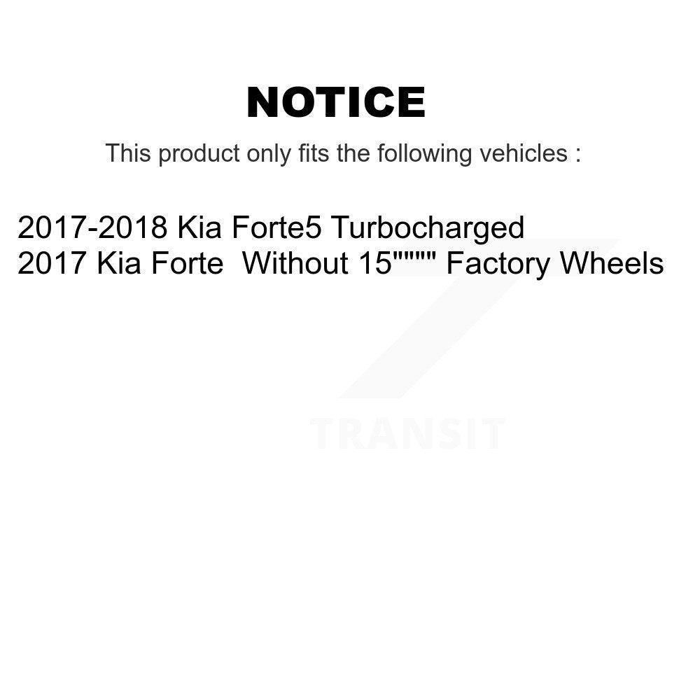 Hub Bearing Coated Disc Brake Rotor Pad Front Rear Kit (10Pc) For Kia Forte Koup