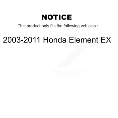 Wheel Bearing Drilled Slot Brake Rotor Pads Front Kit For 03-11 Honda Element EX