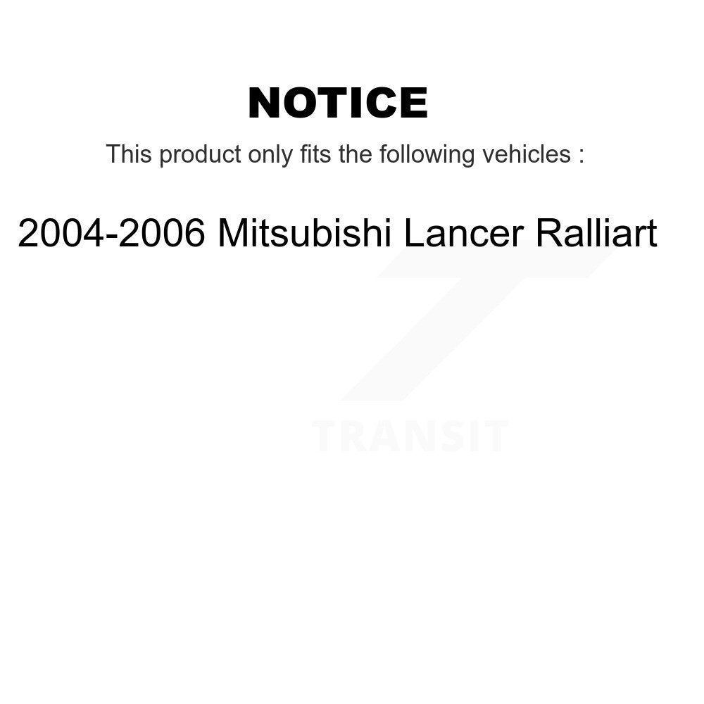 Hub Bearing Coated Brake Rotor & Pad Front Rear Kit (10Pc) For Mitsubishi Lancer