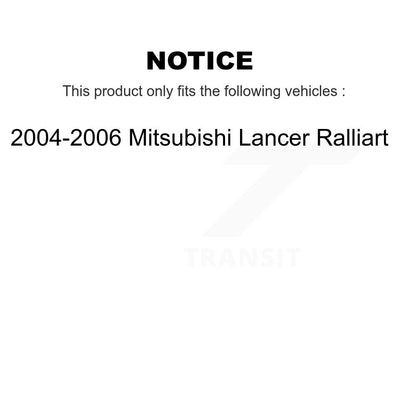 Hub Bearing Coated Brake Rotor & Pad Front Rear Kit (10Pc) For Mitsubishi Lancer