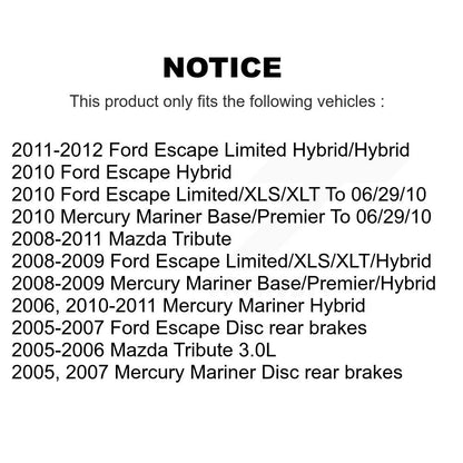 Wheel Bearing Coated Brake Rotor And Pad Front Kit For Ford Escape Mazda Tribute