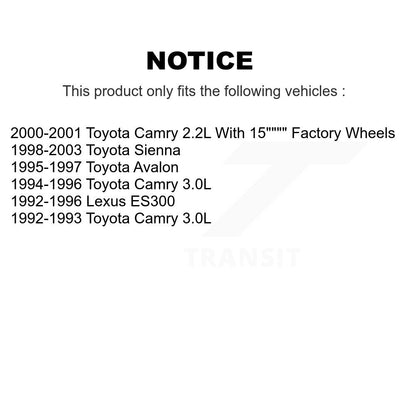 Wheel Bearing Coated Brake Rotor & Pads Front Kit For Toyota Camry Sienna Avalon