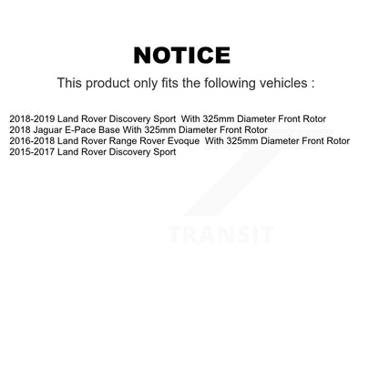 Wheel Bearing Coated Brake Rotor & Pads Front Kit For Land Rover Discovery Sport