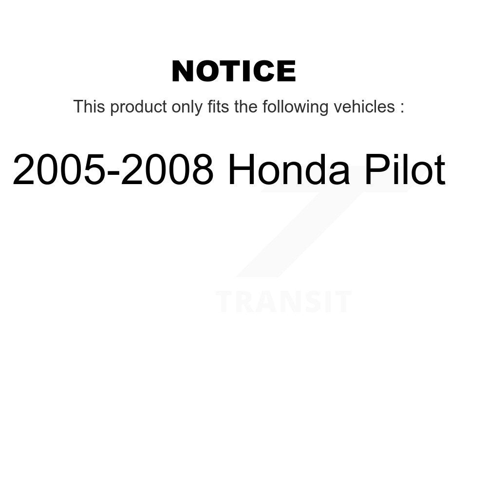 Bearing Coated Brake Rotor & Pad Front Rear Kit (10Pc) For 2005-2008 Honda Pilot