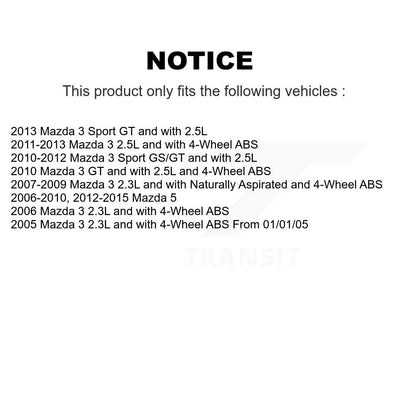 Wheel Bearing Disc Brake Rotors And Ceramic Pads Front Kit For Mazda 3 5 Sport