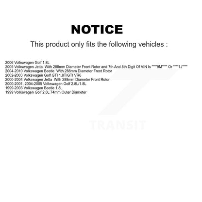 Wheel Bearing Disc Brake Rotor & Pads Front Kit For Volkswagen Jetta Golf Beetle