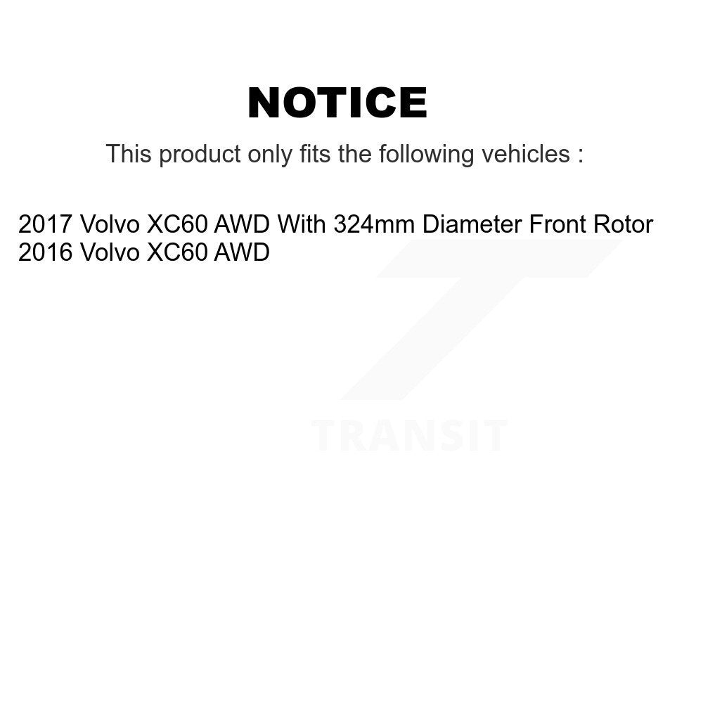 Hub Bearings Disc Brake Rotors And Pads Front Rear Kit (10Pc) For Volvo XC60 AWD